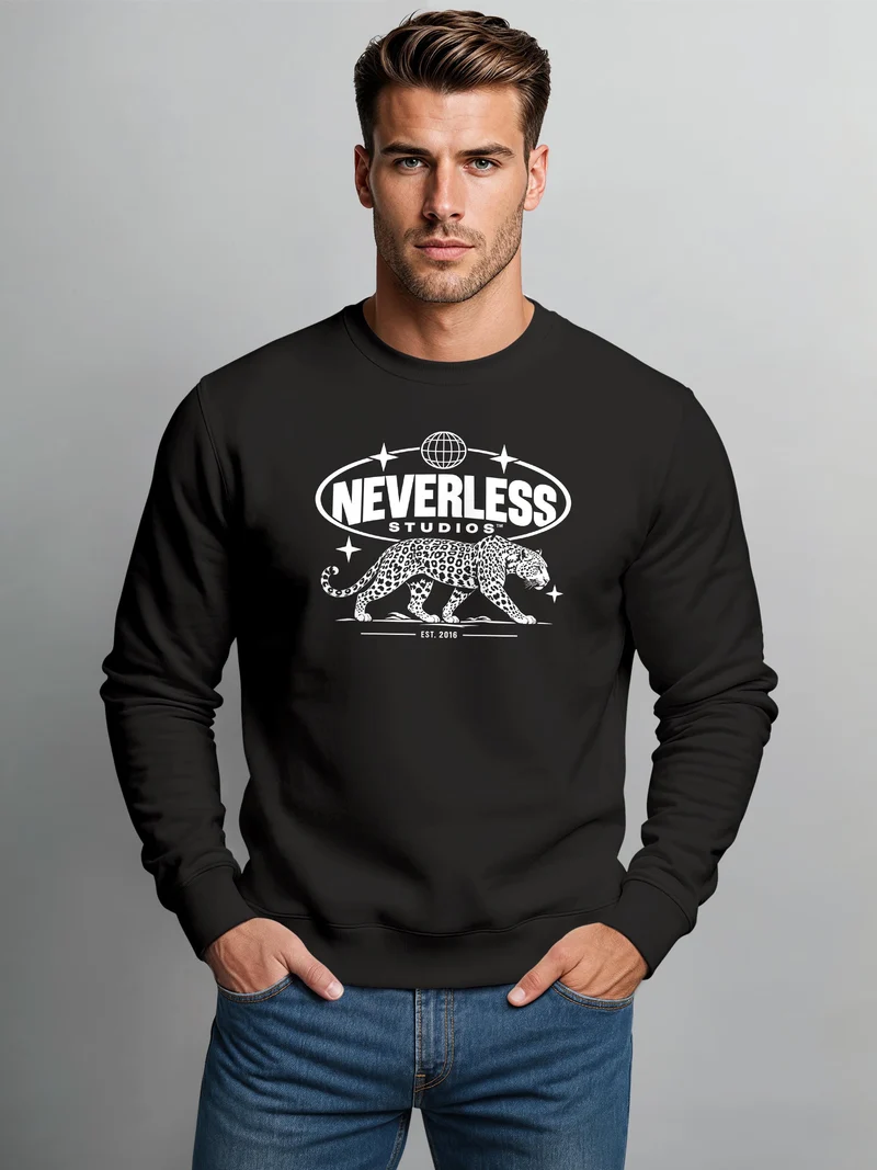 Herren Sweatshirt mit Jaguar-Print Regular Fit