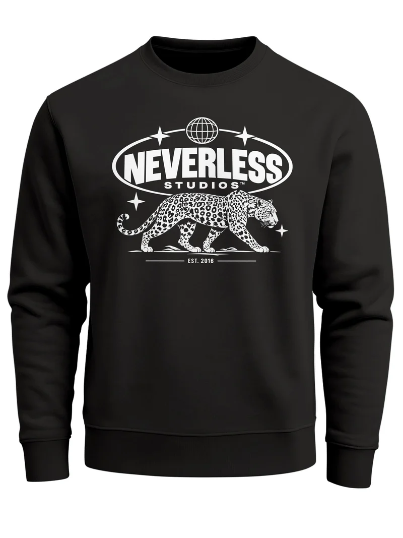 Herren Sweatshirt mit Jaguar-Print Regular Fit