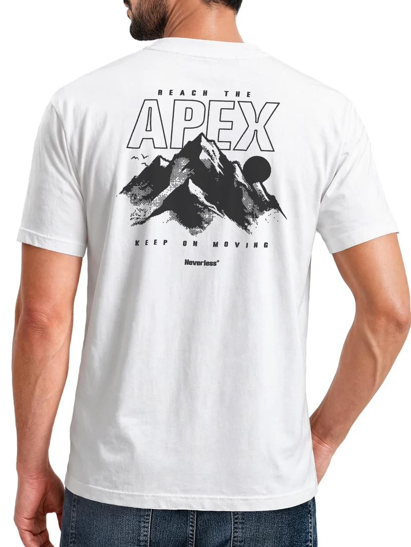 Herren T-Shirt Backprint - Design Apex mountain - Baumwollshirt Männer Fashion Streetstyle Slim Fit