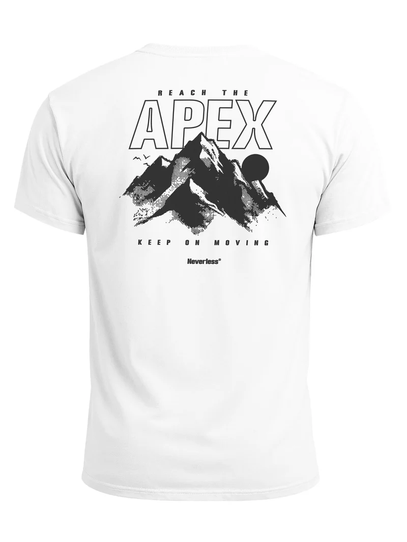 Herren T-Shirt Backprint - Design Apex mountain - Baumwollshirt Männer Fashion Streetstyle Slim Fit
