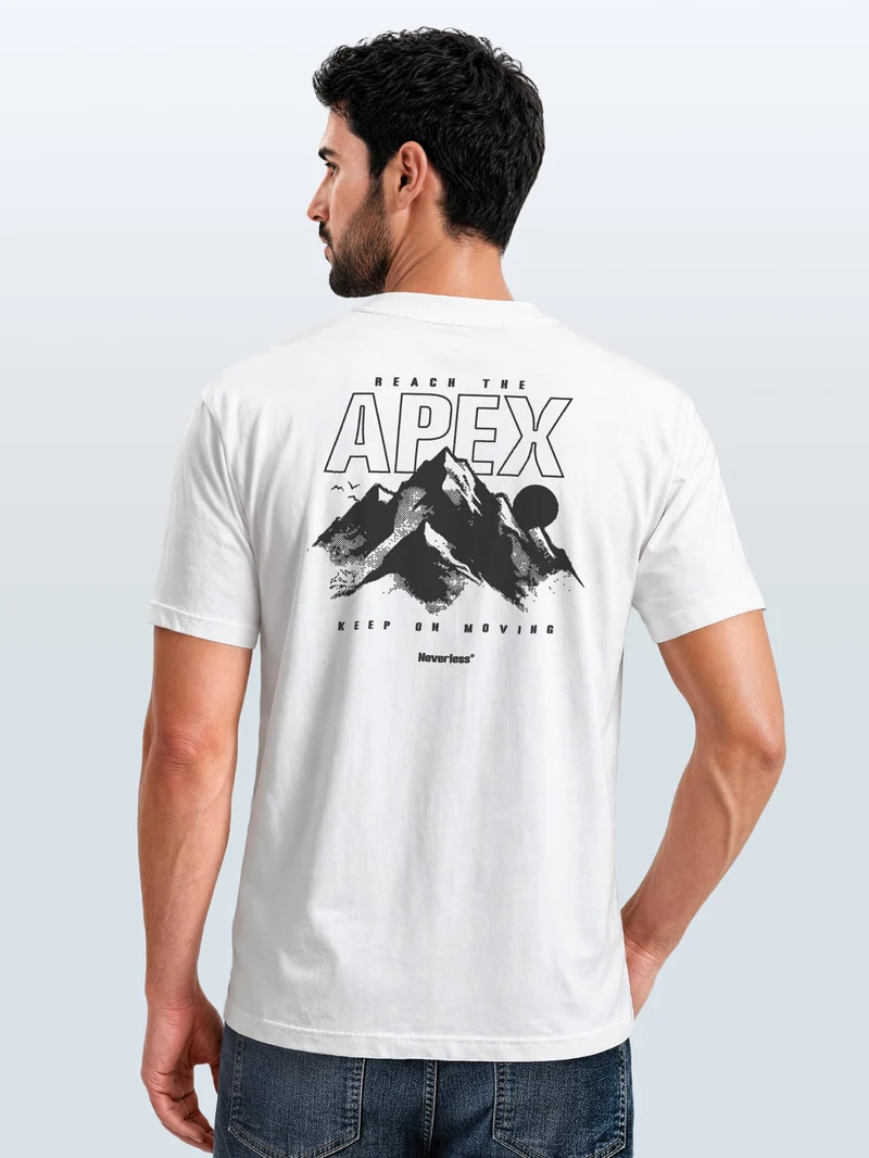 Herren T-Shirt Backprint - Design Apex mountain - Baumwollshirt Männer Fashion Streetstyle Slim Fit