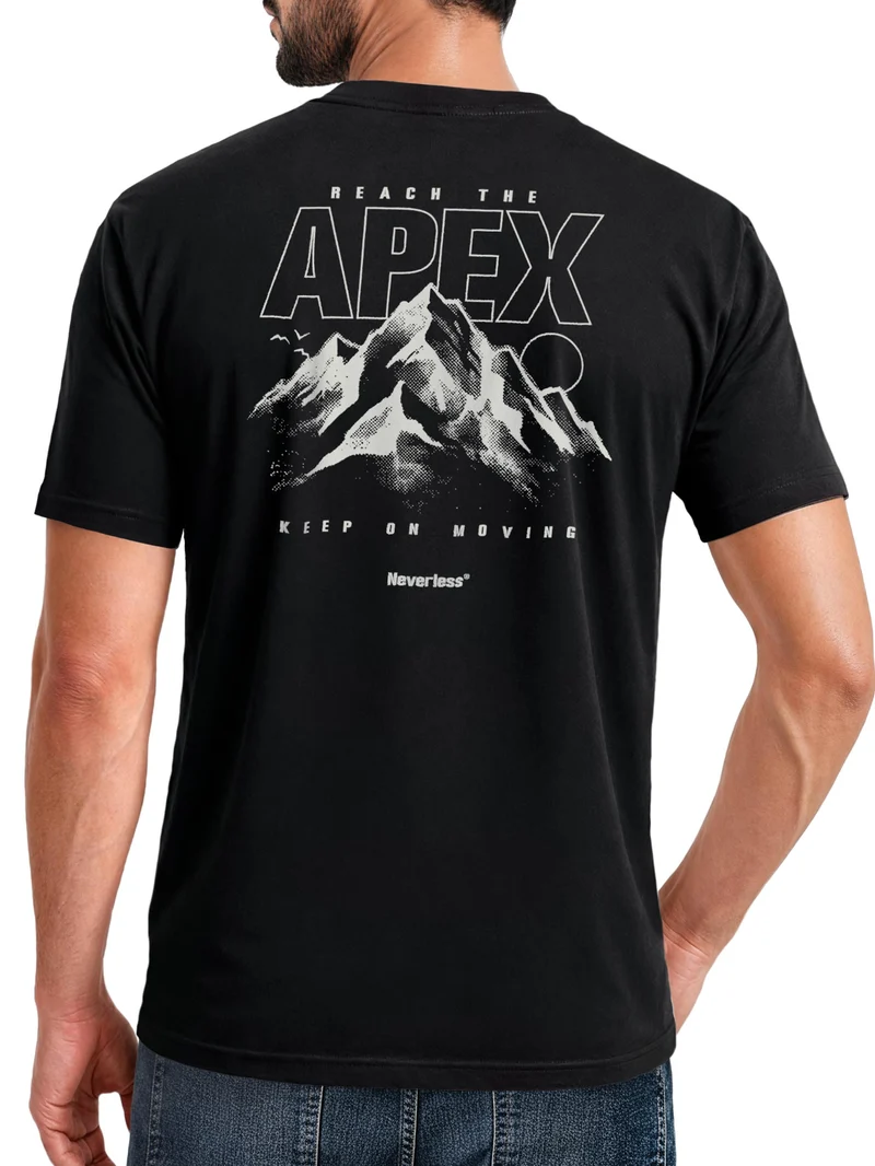 Herren T-Shirt Backprint - Design Apex mountain - Baumwollshirt Männer Fashion Streetstyle Slim Fit