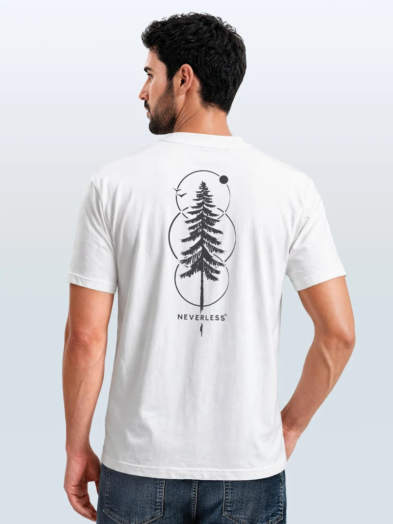Herren T-Shirt Frontprint - Outdoor Baum Design - Baumwollshirt Männer Fashion Streetstyle Slim Fit