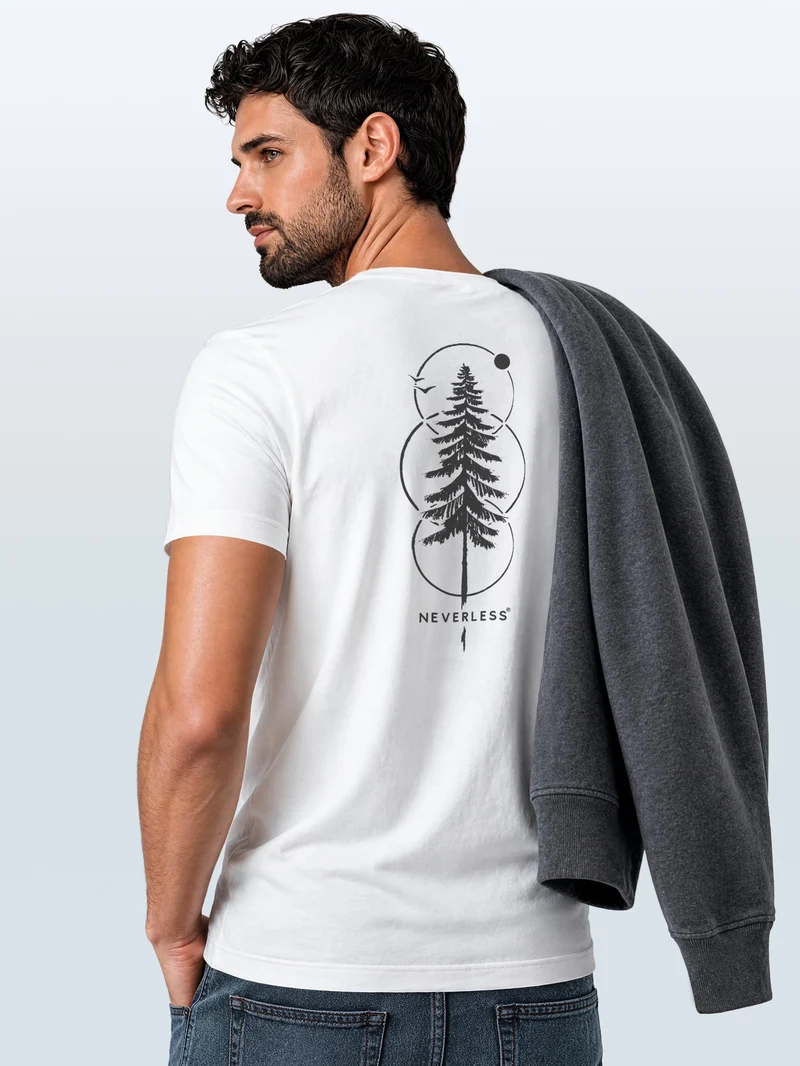 Herren T-Shirt Frontprint - Outdoor Baum Design - Baumwollshirt Männer Fashion Streetstyle Slim Fit