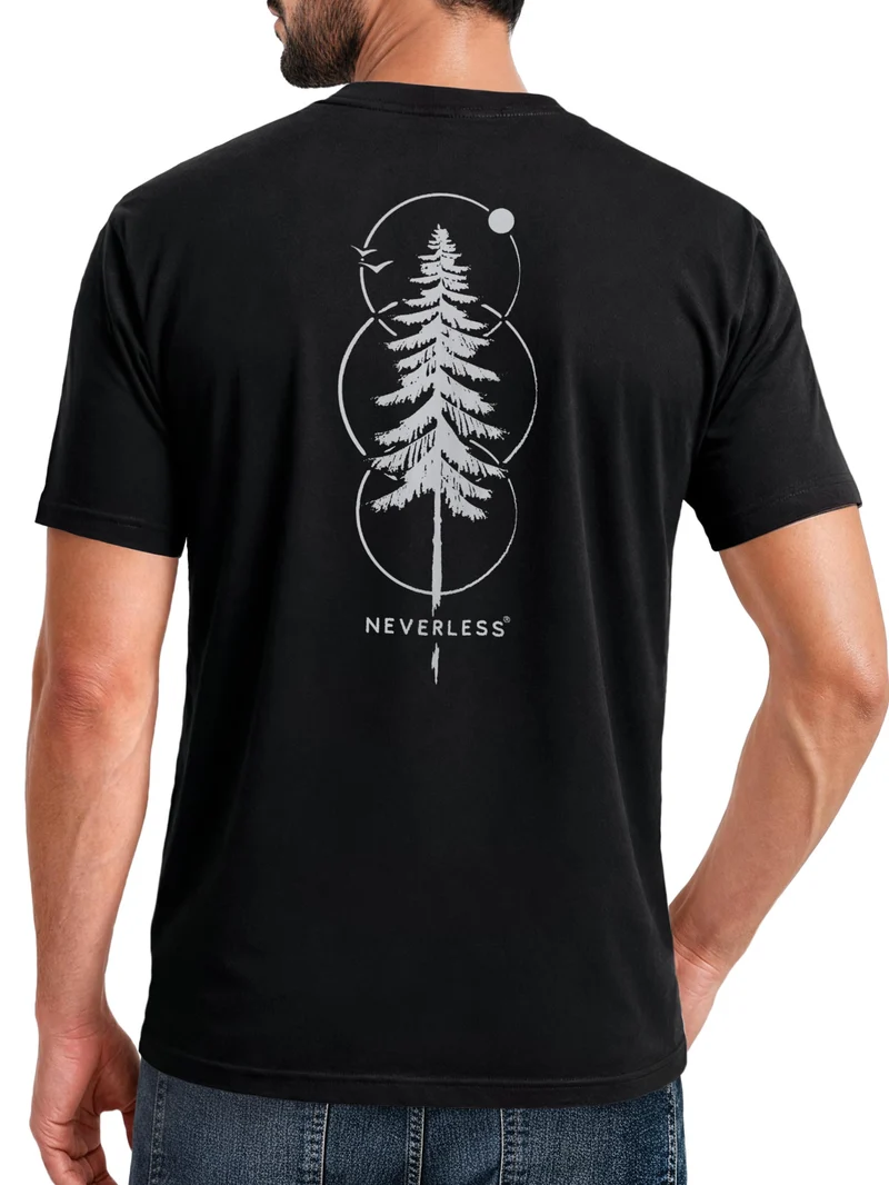Herren T-Shirt Frontprint - Outdoor Baum Design - Baumwollshirt Männer Fashion Streetstyle Slim Fit