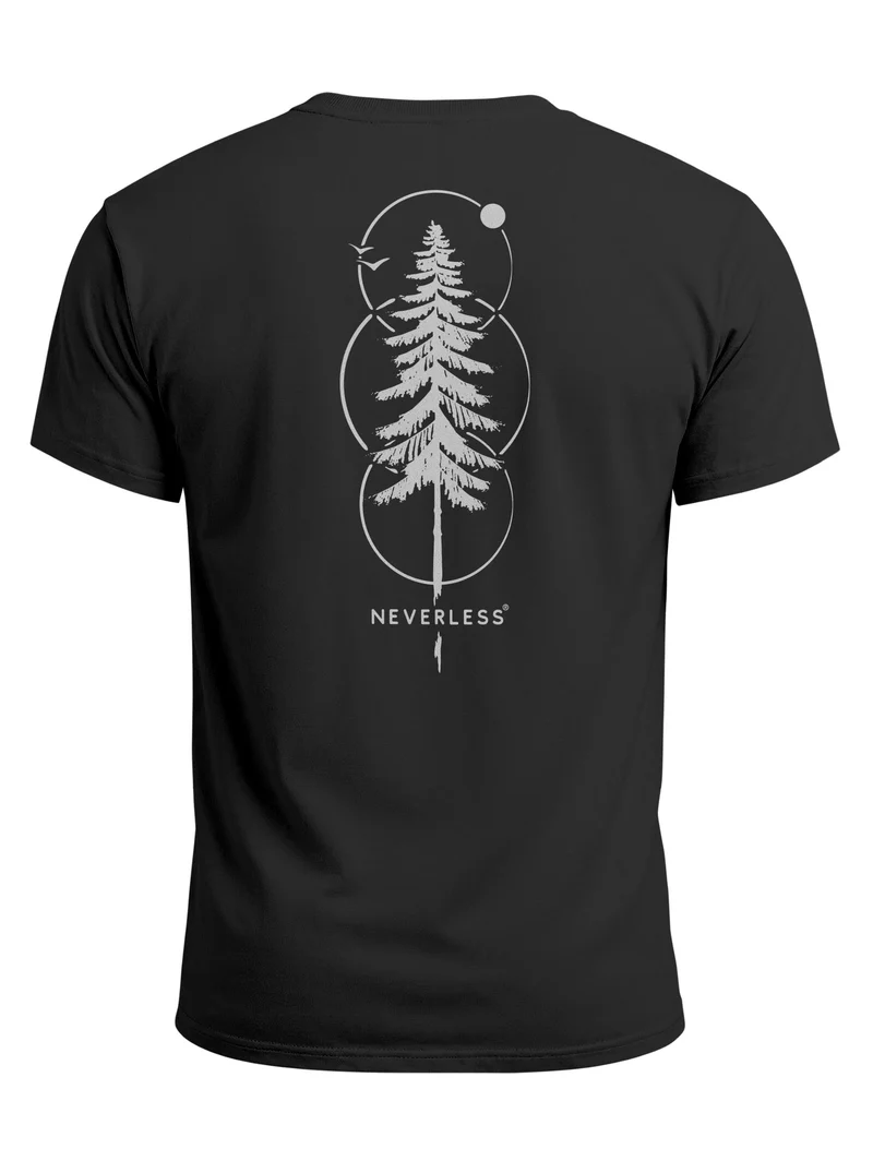 Herren T-Shirt Frontprint - Outdoor Baum Design - Baumwollshirt Männer Fashion Streetstyle Slim Fit