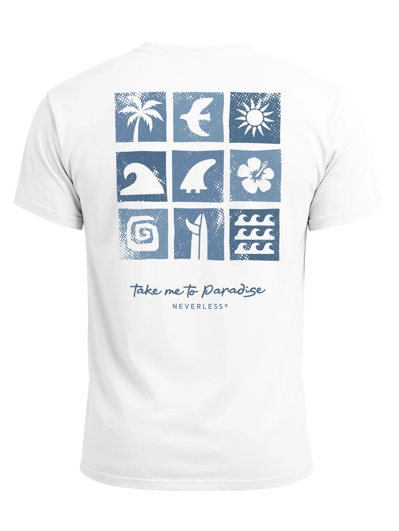 Herren T-Shirt Backprint - Beach Feeling Design - Baumwollshirt Männer Fashion Streetstyle Slim Fit