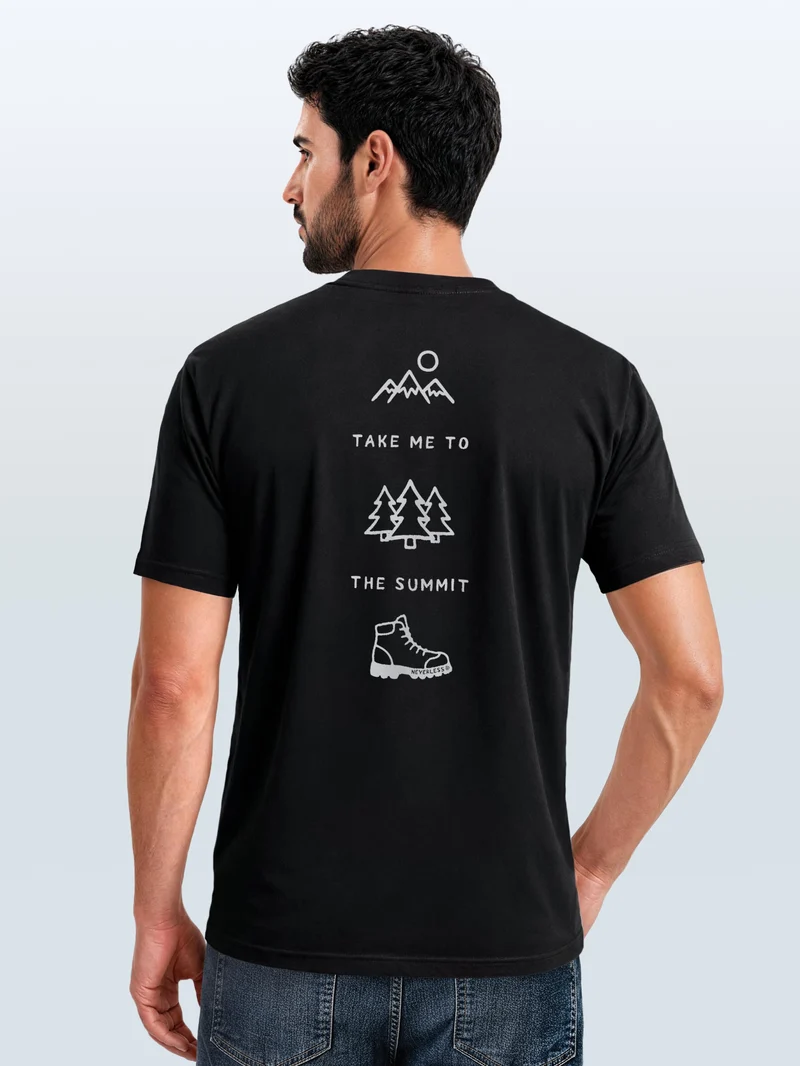 Herren T-Shirt Backprint - Outdoor Icons - Baumwollshirt Männer Fashion Streetstyle Slim Fit