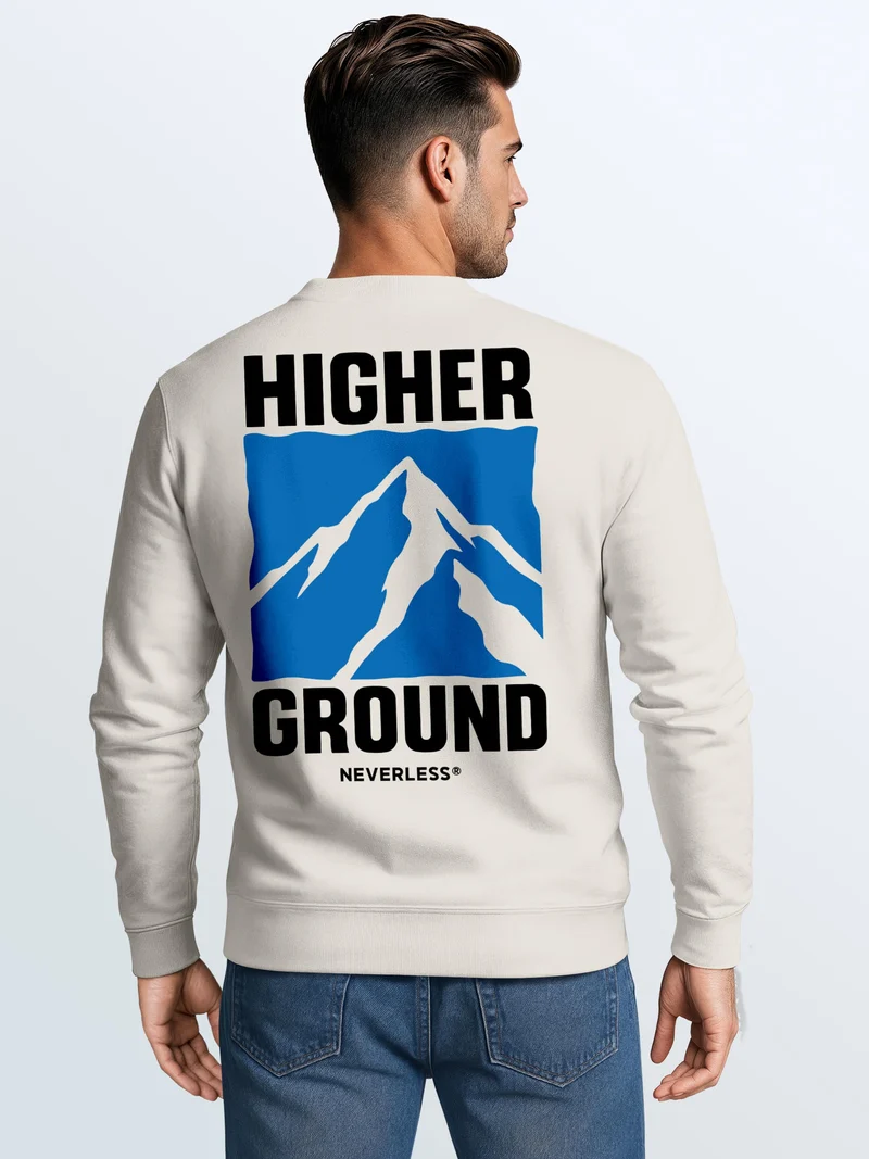 Herren Sweatshirt Higher Ground Mountain Backprint Regular Fit