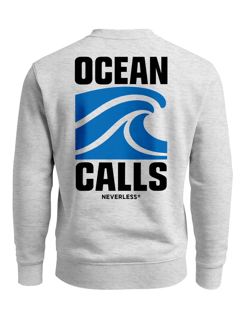 Herren Sweatshirt Ocean Calls Wave Backprint Regular Fit