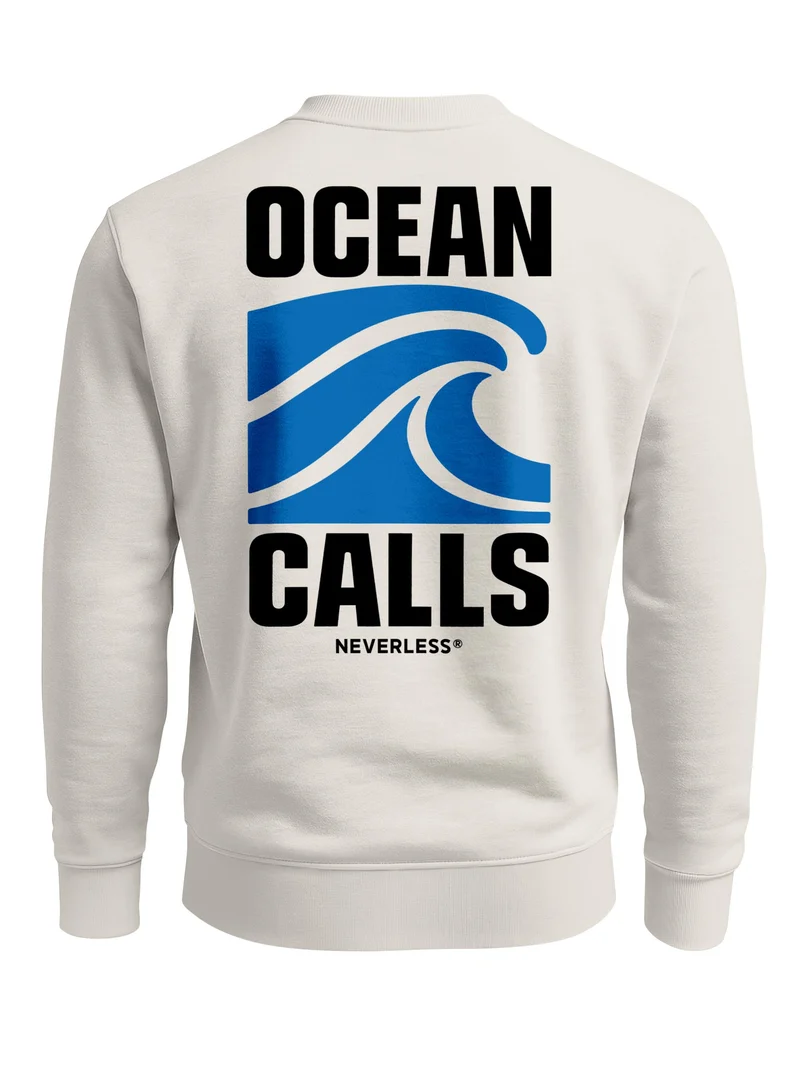 Herren Sweatshirt Ocean Calls Wave Backprint Regular Fit