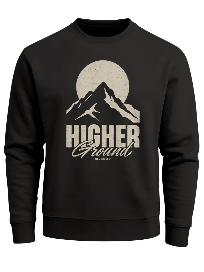 Herren Sweatshirt Higher Ground Mountain Frontprint Regular Fit