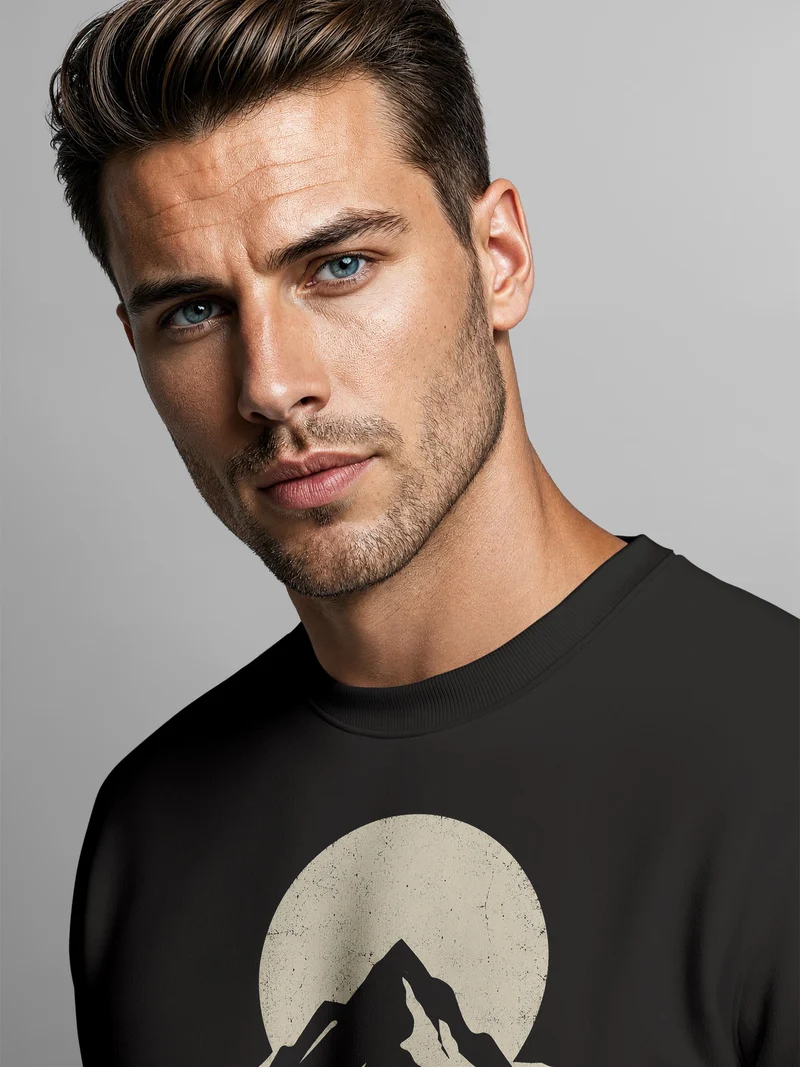 Herren Sweatshirt Higher Ground Mountain Frontprint Regular Fit
