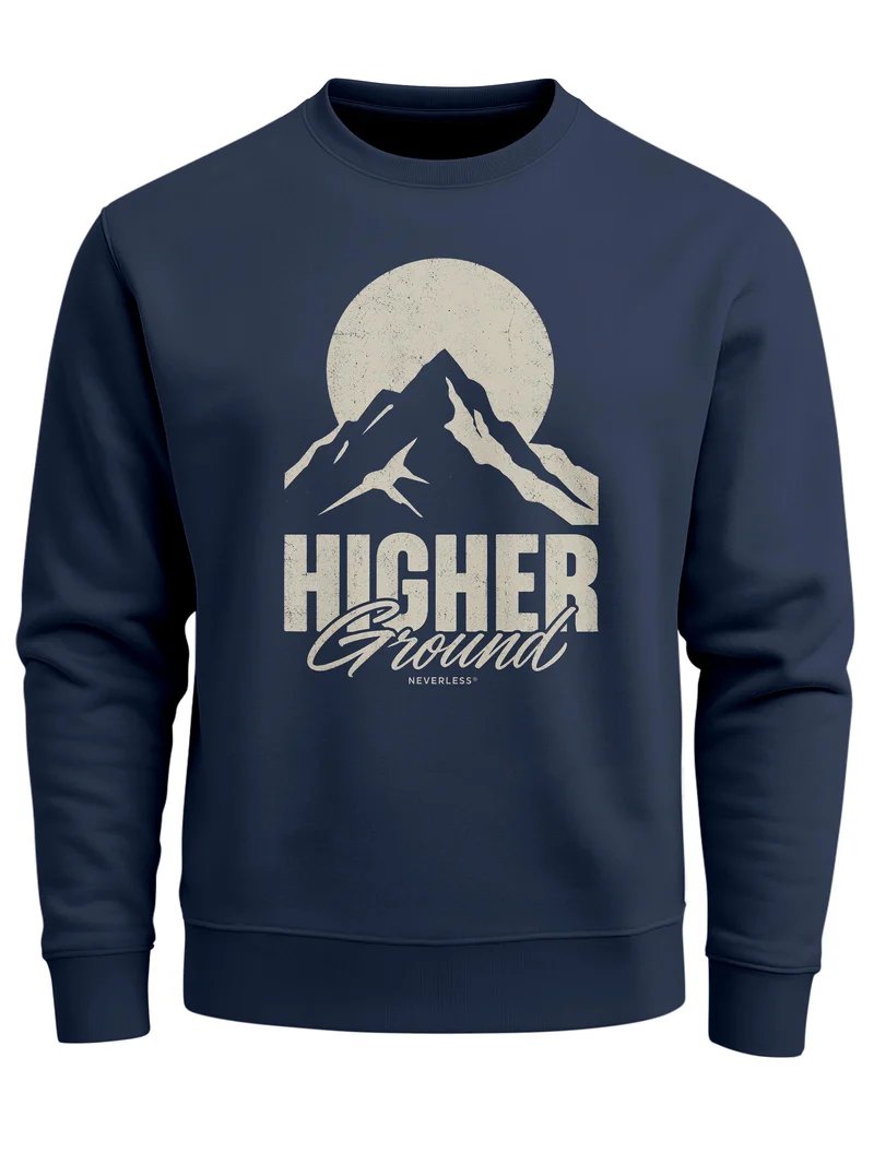 Herren Sweatshirt Higher Ground Mountain Frontprint Regular Fit