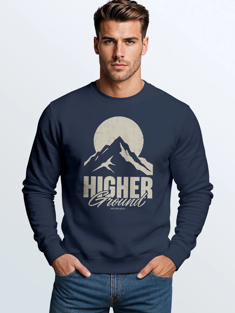 Herren Sweatshirt Higher Ground Mountain Frontprint Regular Fit