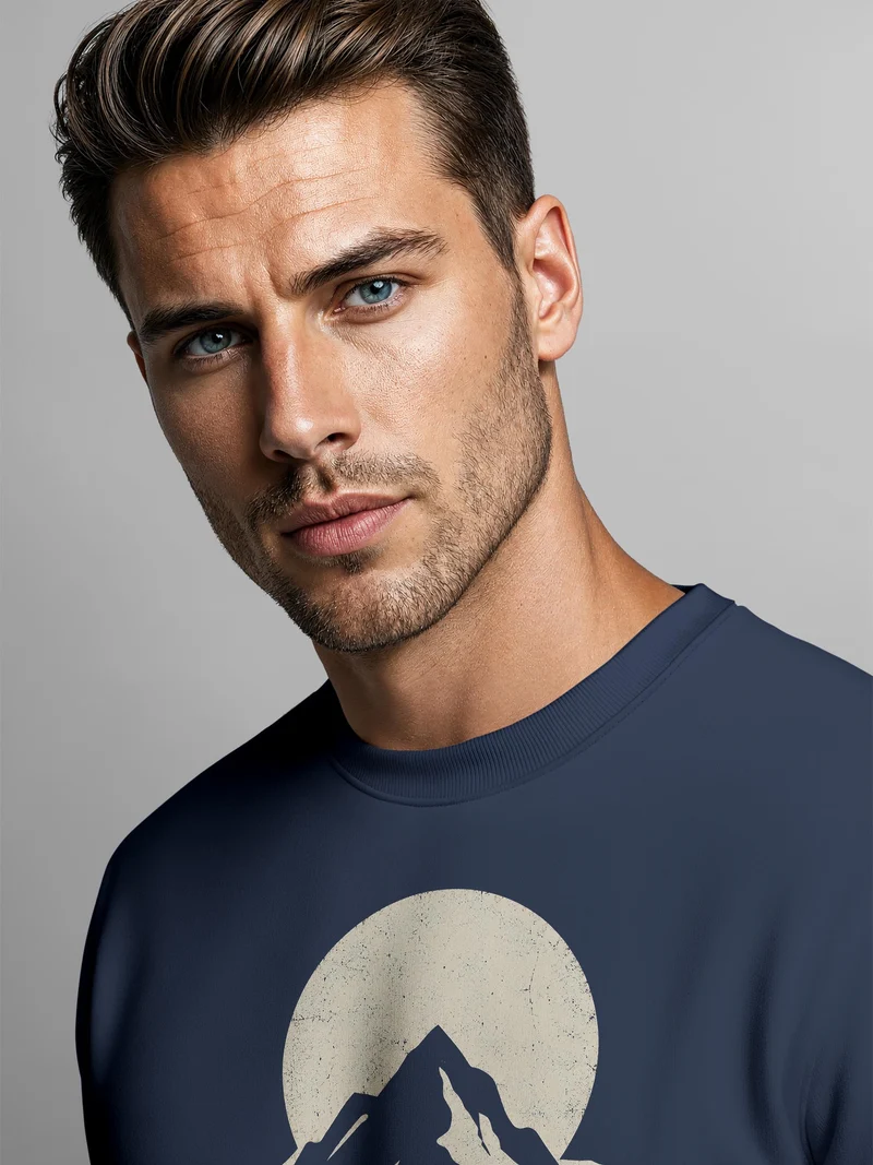 Herren Sweatshirt Higher Ground Mountain Frontprint Regular Fit