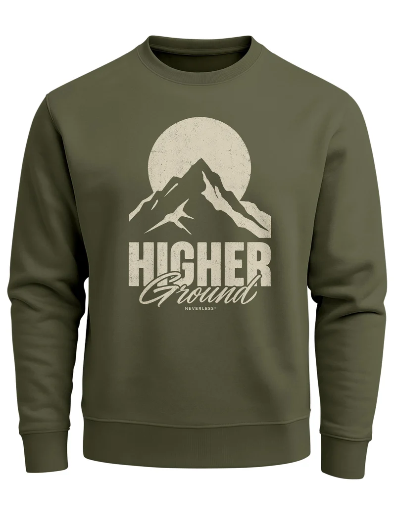 Herren Sweatshirt Higher Ground Mountain Frontprint Regular Fit