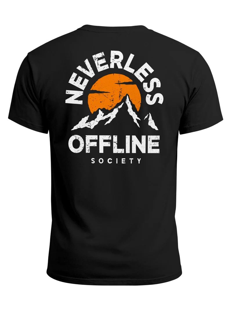 Herren T-Shirt Mountain Offline Society Backprint Slim Fit
