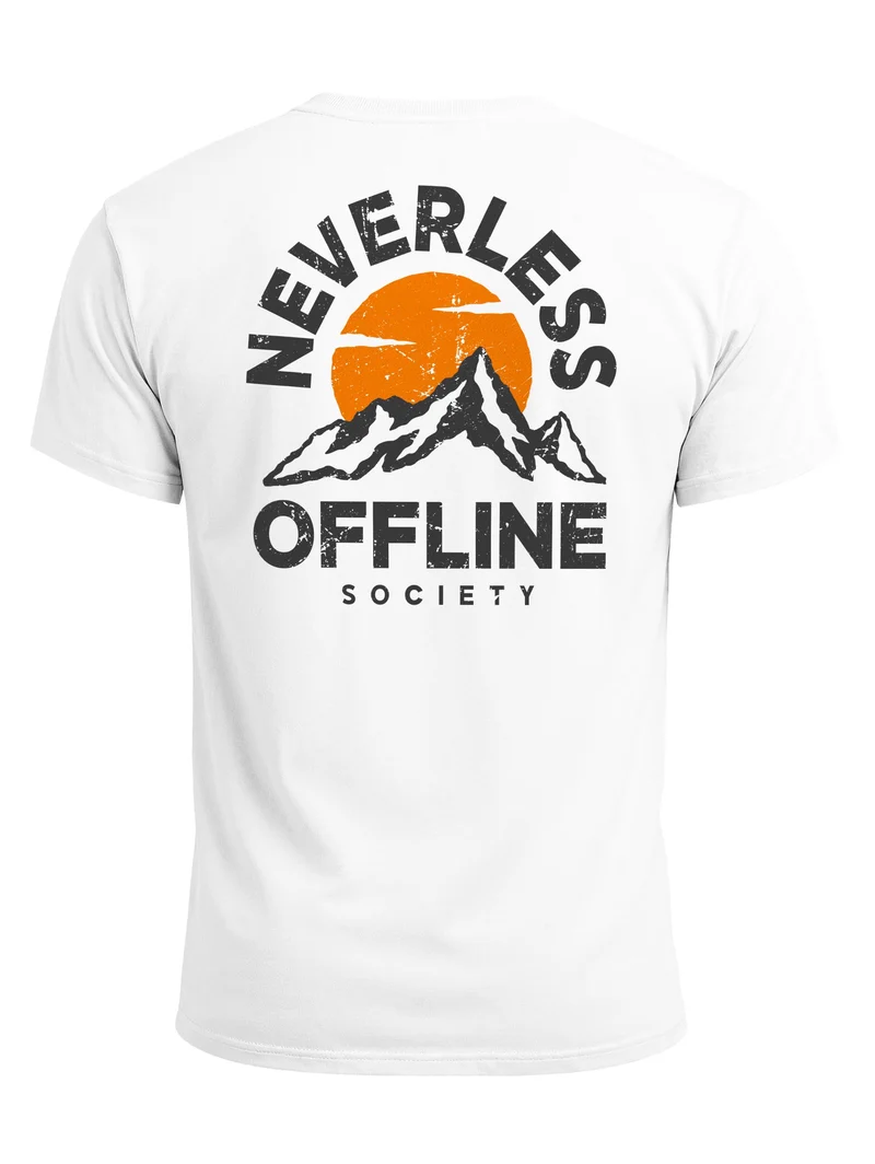 Herren T-Shirt Mountain Offline Society Backprint Slim Fit