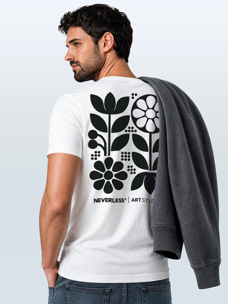 Herren T-Shirt Backprint Cowboy Western Desert Sunset – Baumwollshirt Streetstyle Slim Fit