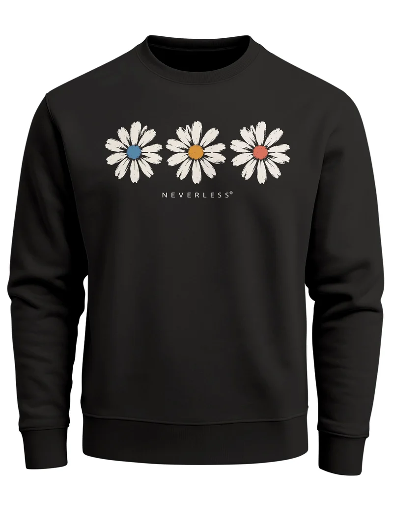 Herren Sweatshirt mit Gänseblümchen-Print Regular Fit