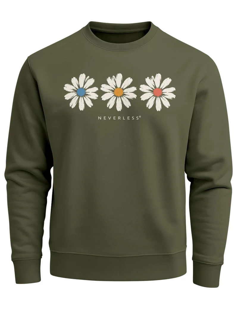 Herren Sweatshirt mit Gänseblümchen-Print Regular Fit