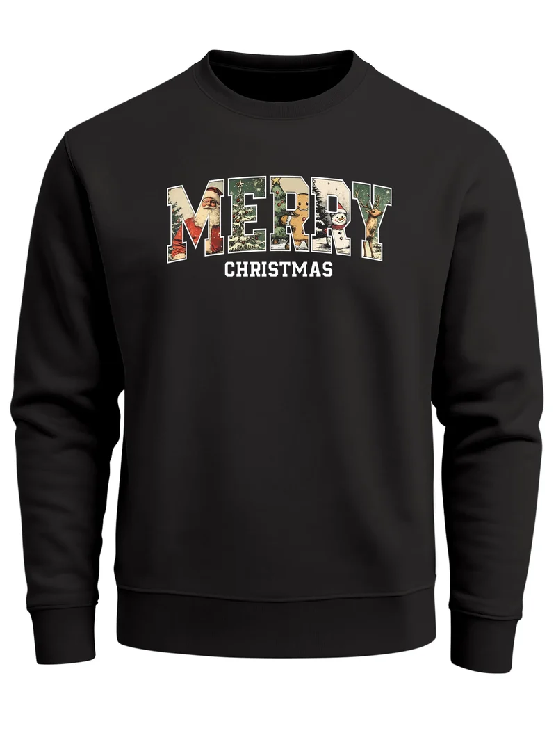 Sweatshirt Herren Merry Christmas Weihnachstpullover College Style Pullover mit Print Fashion Streetwear Neverless®