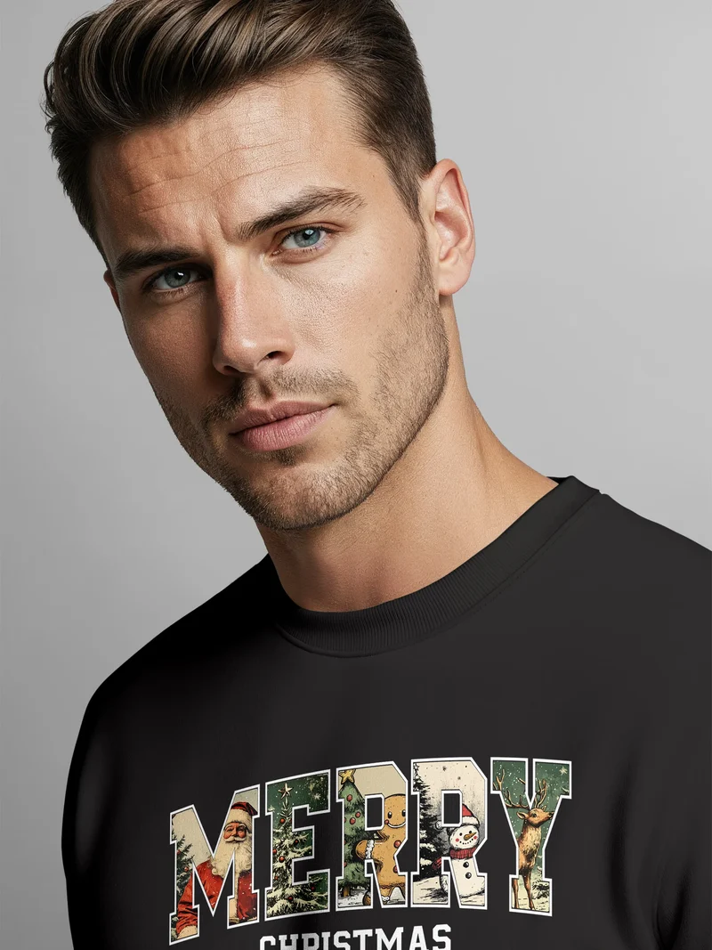 Sweatshirt Herren Merry Christmas Weihnachstpullover College Style Pullover mit Print Fashion Streetwear Neverless®
