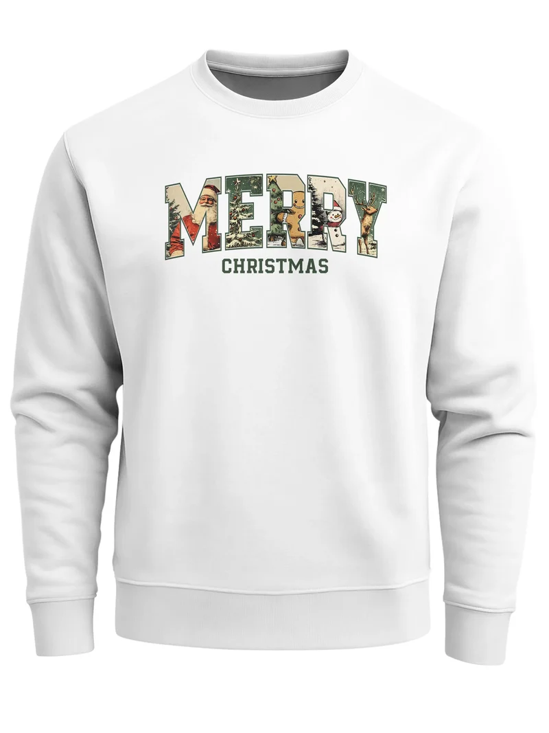 Sweatshirt Herren Merry Christmas Weihnachstpullover College Style Pullover mit Print Fashion Streetwear Neverless®