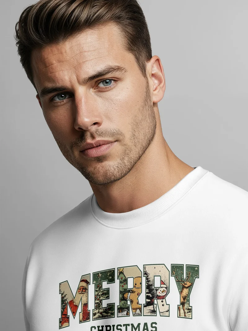 Sweatshirt Herren Merry Christmas Weihnachstpullover College Style Pullover mit Print Fashion Streetwear Neverless®