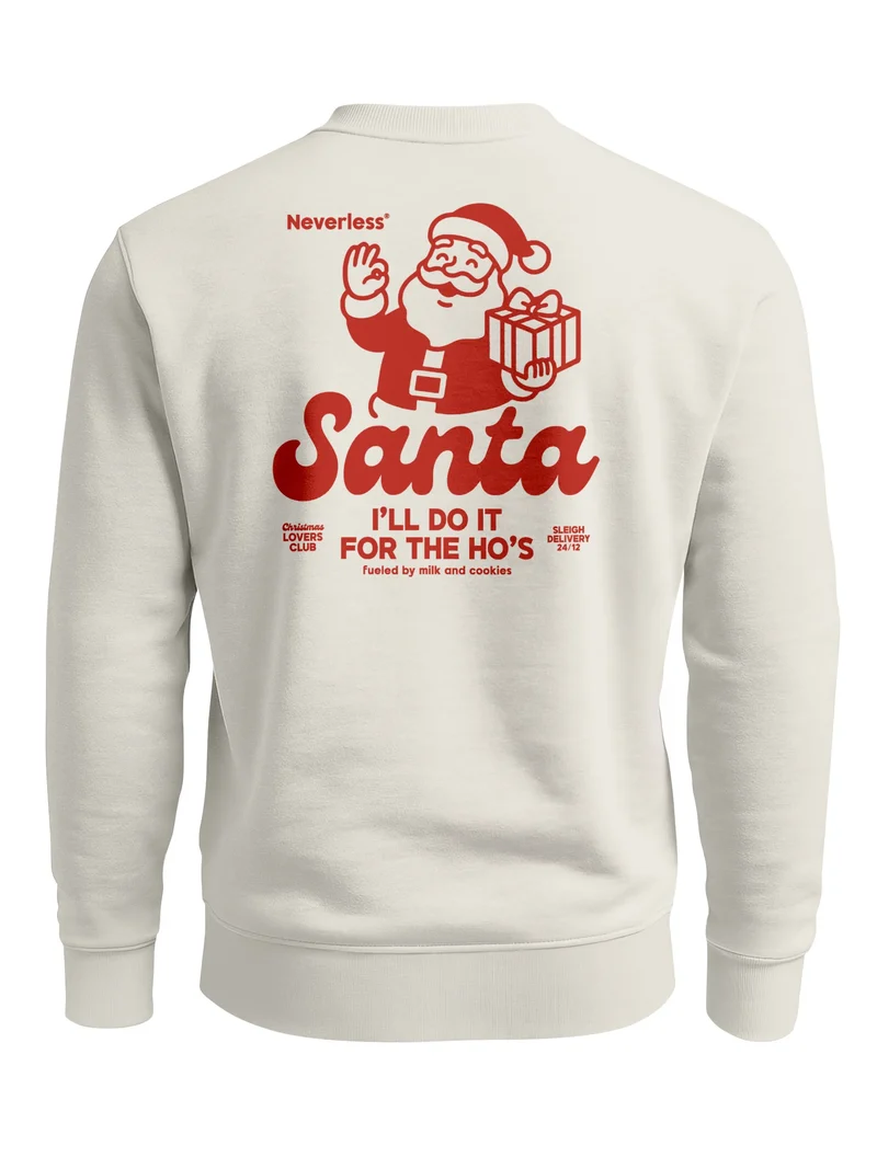 Sweatshirt Herren Pullover Backprint Weihnachten Retro Santa Claus Fashion Streetstyle Weihnachtspullover