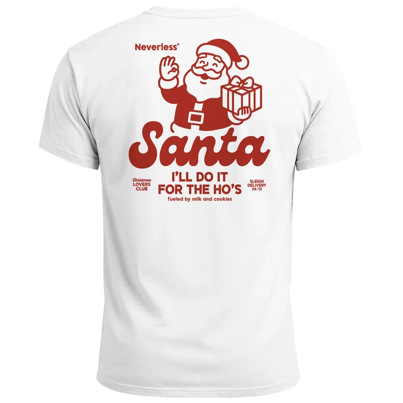 Herren T-Shirt Backprint Weihnachten Retro Santa Claus Fashion Streetstyle Weihnachtsshirt