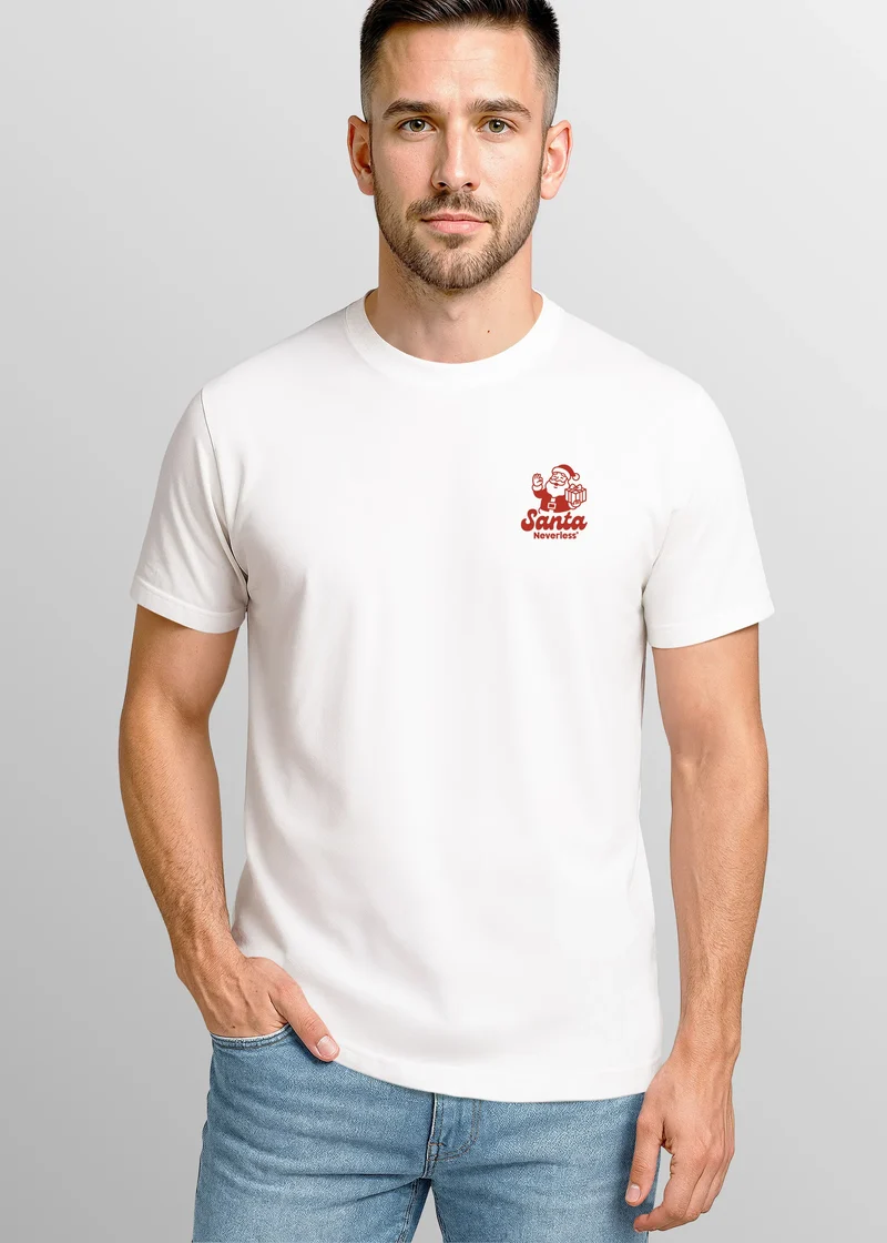 Herren T-Shirt Backprint Weihnachten Retro Santa Claus Fashion Streetstyle Weihnachtsshirt
