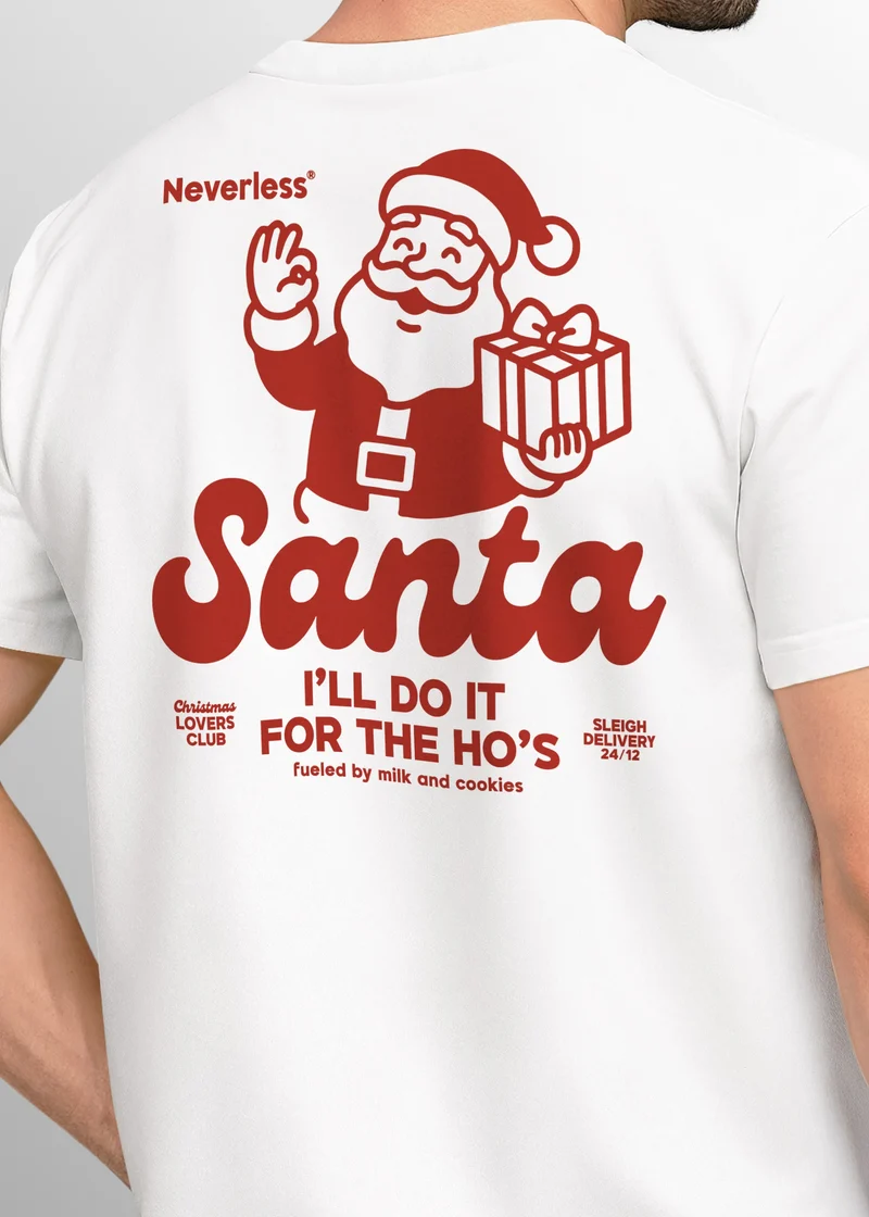 Herren T-Shirt Backprint Weihnachten Retro Santa Claus Fashion Streetstyle Weihnachtsshirt