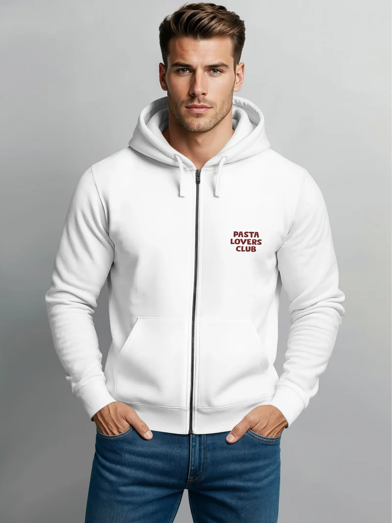 Herren Sweatjacke Backprint Spaghetti Cat Design Katze Zipjacke Zip-Hoodie Männer Fashion Streetstyle