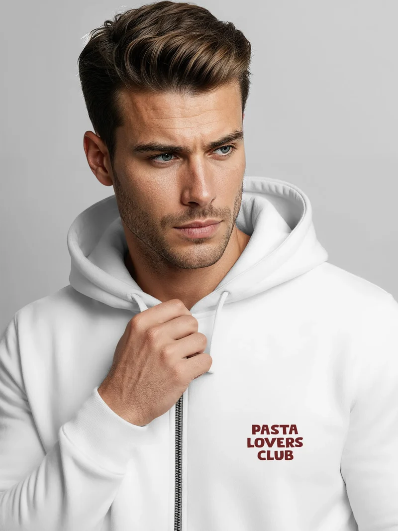 Herren Sweatjacke Backprint Spaghetti Cat Design Katze Zipjacke Zip-Hoodie Männer Fashion Streetstyle