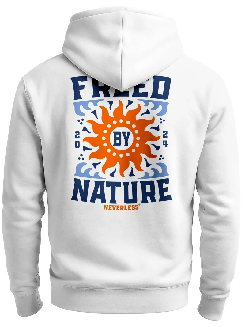 Herren Sweatjacke Backprint Nature Outdoor Design Zipjacke Zip-Hoodie Männer Fashion Streetstyle