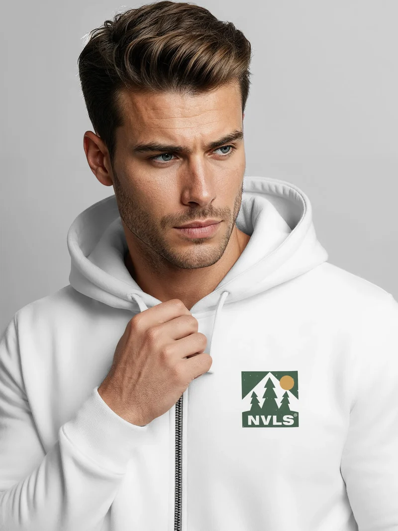 Herren Sweatjacke Backprint Outdoor Grafik Zipjacke Zip-Hoodie Männer Nature Inspired Fashion Streetwear