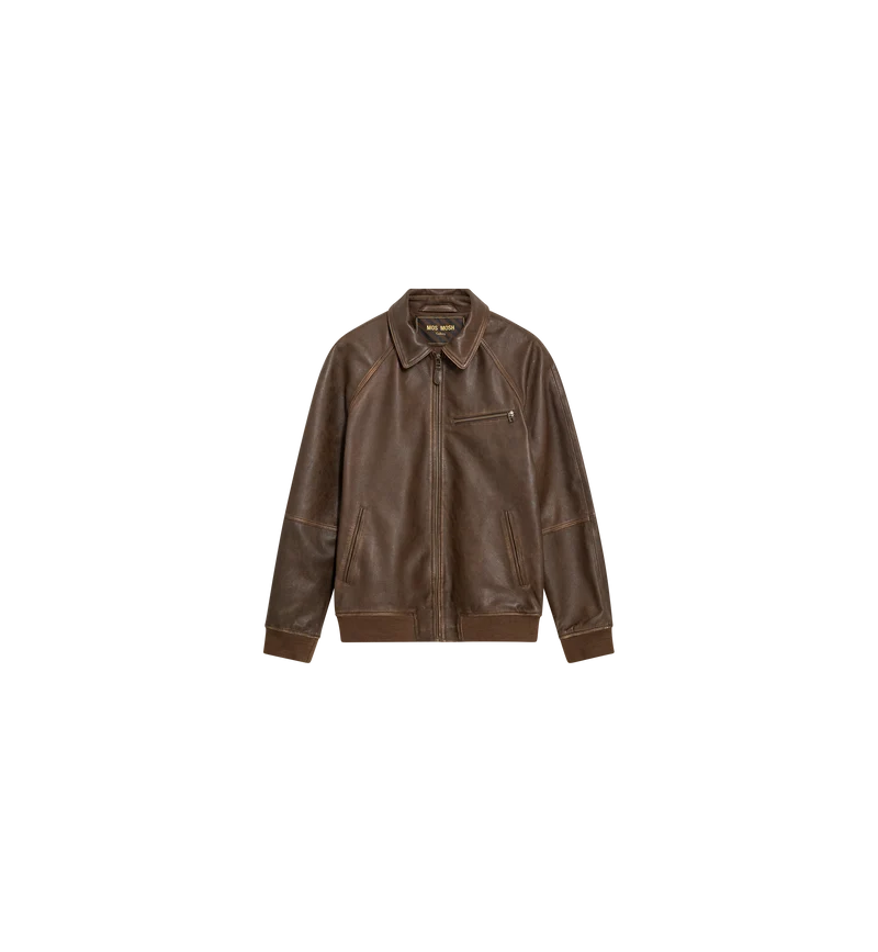 MMGThom Leather Bomber Jacket