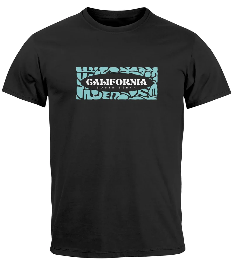 Backprint T-Shirt Herren California Schriftzug Rückenprint und Brustlogo Streetstyle Sommer Fashion