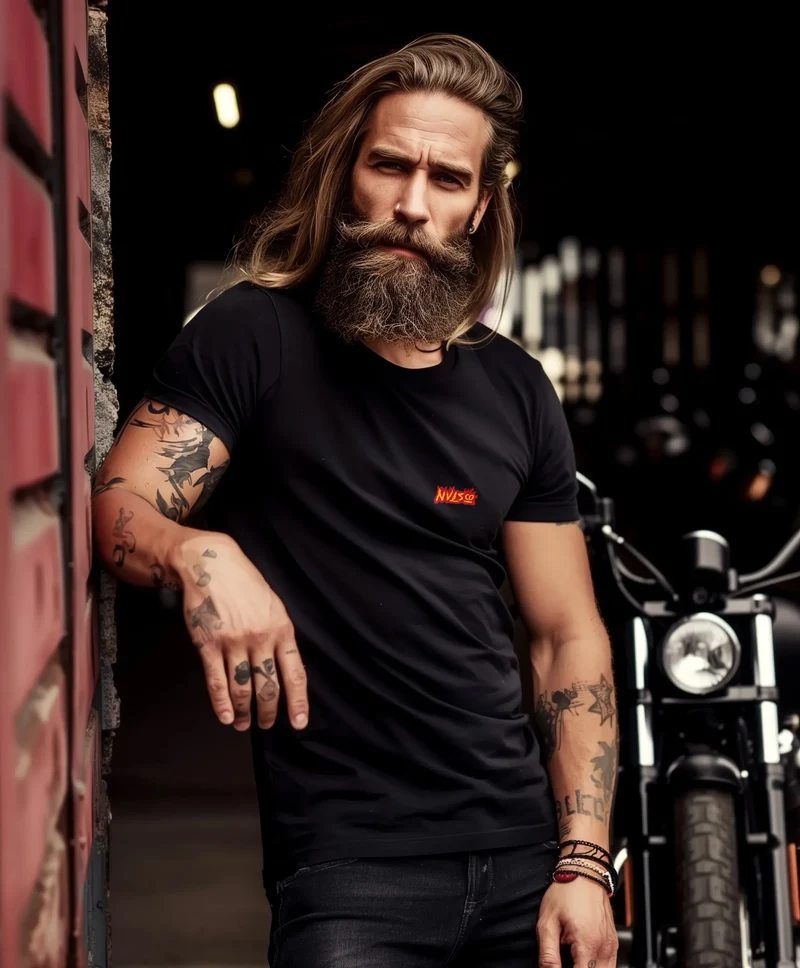 Backprint T-Shirt Herren Verbrenner Auto Benzin Flammen Spruch "Build to last" Rückenprint Brustlogo Fashion