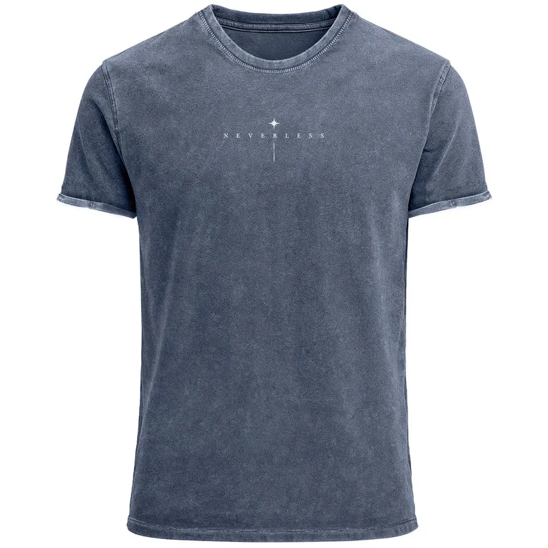 Herren Vintage T-Shirt Backprint Sonne Mond | Spirituelles Grafikshirt | Printshirt Astrologie Design Cosmic Style | Baumwolle Used Look
