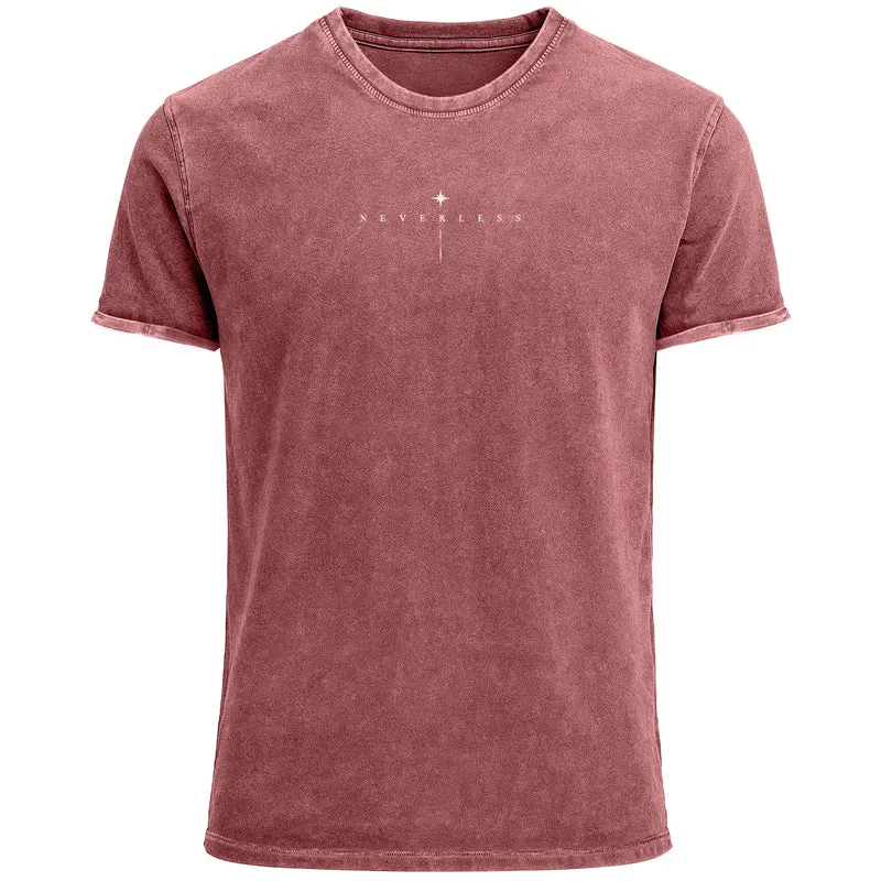 Herren Vintage T-Shirt Backprint Sonne Mond | Spirituelles Grafikshirt | Printshirt Astrologie Design Cosmic Style | Baumwolle Used Look