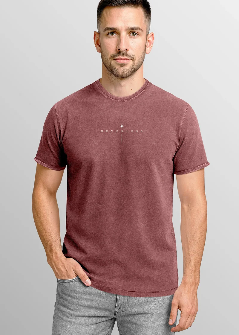 Herren Vintage T-Shirt Backprint Sonne Mond | Spirituelles Grafikshirt | Printshirt Astrologie Design Cosmic Style | Baumwolle Used Look