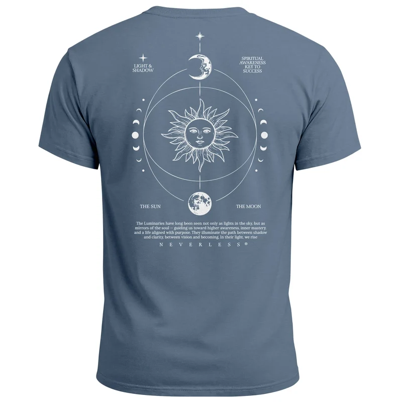 Herren T-Shirt Backprint Sonne Mond | Spirituelles Grafikshirt | Printshirt Astrologie Design Fashion Streetstyle