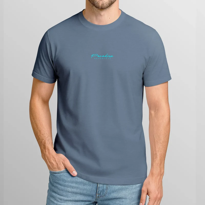 Backprint T-Shirt Herren Palmen Fotoprint Vintage Retro Aufdruck Streetwear Männer Fashion Sommer