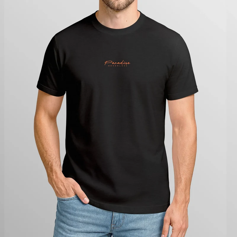 Backprint T-Shirt Herren Palmen Fotoprint Vintage Retro Aufdruck Streetwear Männer Fashion Sommer