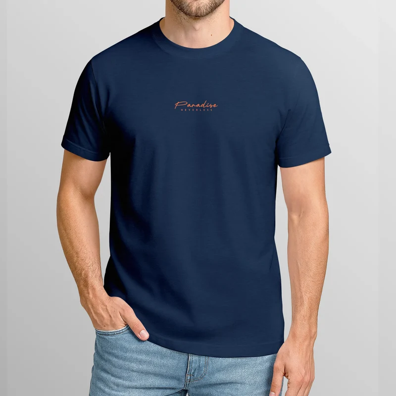 Backprint T-Shirt Herren Palmen Fotoprint Vintage Retro Aufdruck Streetwear Männer Fashion Sommer