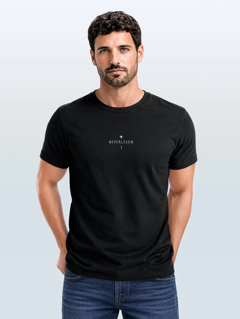 Herren T-Shirt Backprint - Outdoor Design Nature Compass - Baumwollshirt Männer Fashion Streetstyle Slim Fit