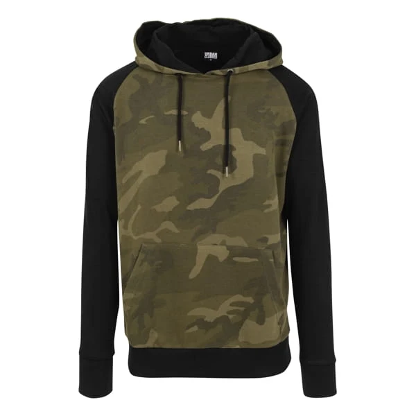Raglan Hoodie "Camo Contrast" von Urban Classics